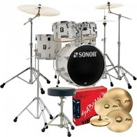 Sonor AQ1 22 5pc Pro Drum Kit w/Cymbals Piano White