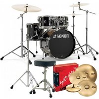 Sonor AQ1 22 5pc Pro Drum Kit w/Cymbals Piano Black