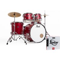 Pearl Roadshow 5pc Fusion Drum Kit w/Sabian Cymbals Matte Red
