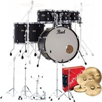 Pearl Decade Maple 7pc Pro Drum Kit w/Sabian XSRs Satin Slate Black