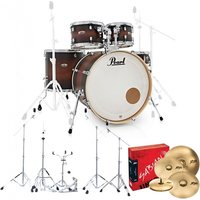 Pearl Decade Maple Pro-Drumset mit Sabian XSR-Becken Satin Brown Burst