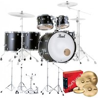 Pearl Decade Maple 6pc Pro Drum Kit w/Sabian XSRs Satin Slate Black