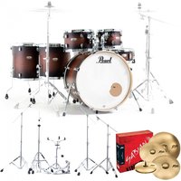 Pearl Decade Maple 6pc Pro Drum Kit w/Sabian XSRs Satin Brown Burst