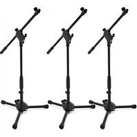 G4M Short Telescopic Boom Microphone Stand 3 Pack