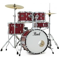 Pearl Roadshow 5pc Compact Drum Kit w/Sabian Cymbals Matte Red