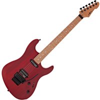 LA Select Modern Electric Guitar by Gear4music Transparent Ruby Red
