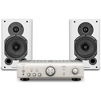 Denon PMA-600NE Amplifier Silver & Wharfedale Diamond 9.1 White