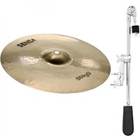 Stagg 8" Sensa Medium Splash & Gear4music Deluxe Weighted Cymbal Arm