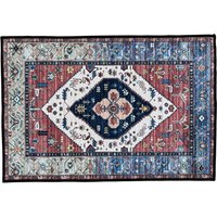 Ahead Armor Tribal Persian Drum Rug Red & Blue 80 x 64″