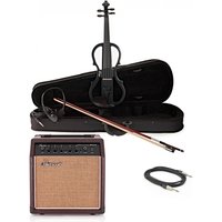 Stagg Shaped Electric Violin Package Metallic Black