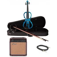 Stagg Shaped Electric Violin Package Metallic Blue