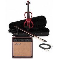 Stagg Shaped Electric Violin Package Metallic Red