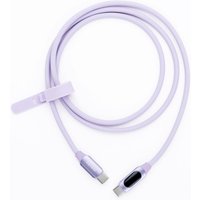 myVolts Step Up USB-C to USB-C PD Cable with LCD Power Meter Purple