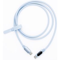 myVolts Step Up USB-C to USB-C PD Cable with LCD Power Meter Sky Blue