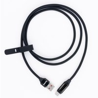 myVolts Step Up USB-A to USB-C 1m PD Cable with LCD Power Meter Black