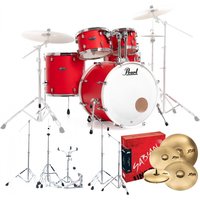 Pearl Decade Maple Pro Drum Kit w/Sabian XSRs Matte Racing Red