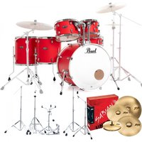 Pearl Decade Maple 6pc Pro Drum Kit w/Sabian XSRs Matte Racing Red