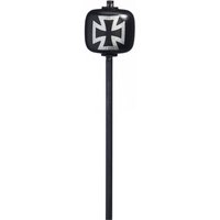 Danmar Black Wood Ball Bass Drum Beater Silver Iron Cross