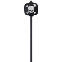 Danmar Black Wood Ball Bass Drum Beater Black Shaft Silver Skull