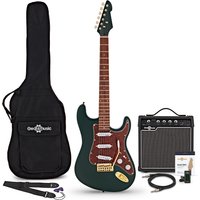 LA Select Legacy Electric Guitar Green 15W Guitar Amp & Accessory Pack