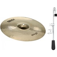 Stagg 10" Sensa Medium Splash Cymbal & Gear4music Deluxe Weighted Cymbal Arm