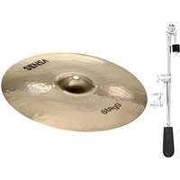 Stagg 12" Sensa Medium Splash Cymbal & Gear4music Deluxe Weighted Cymbal Arm
