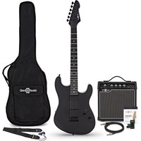 LA Select Modern Electric Guitar Blackout 15W Guitar Amp & Accessory Pack