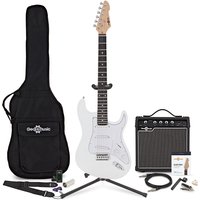 LA Electric Guitar White 15W Guitar Amp & Ultimate Accessory Pack
