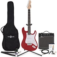 LA Electric Guitar Red 15W Guitar Amp & Ultimate Accessory Pack