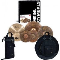 Meinl Mike Johnston Cymbal Set Plus Canvas Bag & Stick Bag Bundle Black