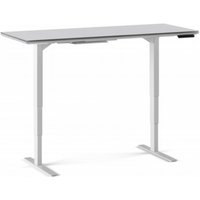 BDI Centro 6451-2 Lift Standing Desk Smooth Satin White / Grey Glass