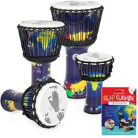 Percussion Plus Slap Djembe Pack Rope Tuned 4 Mixed Player Pack World Map