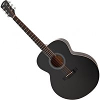 Jumbo Left Handed Acoustic Guitar by Gear4music Black