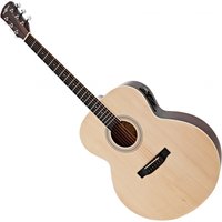 Jumbo Left Handed Electro Acoustic Guitar by Gear4music Natural