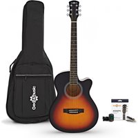 Single Cutaway Acoustic Guitar & Accessory Pack by Gear4music Sunburst
