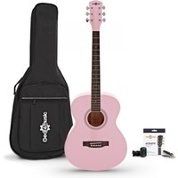 Student Acoustic Guitar & Accessory Pack by Gear4music Pink