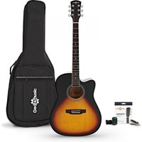 Dreadnought Cutaway Electro Acoustic Guitar & Accessory Pack by Gear4music Sunburst