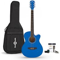 Single Cutaway Electro Acoustic Guitar & Accessory Pack by Gear4music Blue