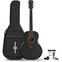 Parlour Electro Acoustic Guitar & Accessory Pack by Gear4music Black
