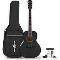 Parlour Left Handed Electro Acoustic Guitar & Accessory Pack by Gear4music Black