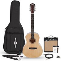 Parlour Electro Acoustic Guitar Natural 15W Acoustic Amp & Accessory Pack