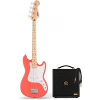 Squier Sonic Bronco Bass MN Tahitian Coral & Eden Orbiter 8 Bass Combo Amp