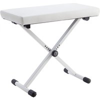 K&M 14077 Wide Keyboard Bench Imitation Leather White
