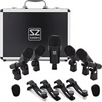 SubZero 7 Piece Drum Microphone Set with Case and Clamps