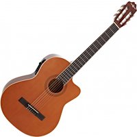Deluxe Single Cutaway Electro Classical Guitar by Gear4music Natural