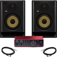 Focusrite Scarlett 2i2 4th Gen with KRK ROKIT G5 Studio Monitors