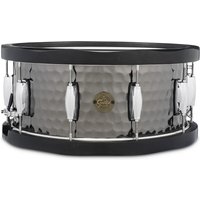 Gretsch Full Range-Serie – Gehämmerte 14 x 65-Stahl-Snaredrum schwarz mit Holzreifen