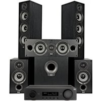 JBL MA710 AV Receiver & ELAC Debut F5.2 5.1 Speaker Package Black