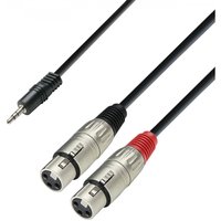 Adam Hall 3 STAR Balanced 3.5mm TRS Mini Jack to Twin XLR (F) Splitter Cable 3m