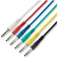 Adam Hall 3 STAR Balanced Set of 6 1/4" Jack TRS Patch Cables 30cm